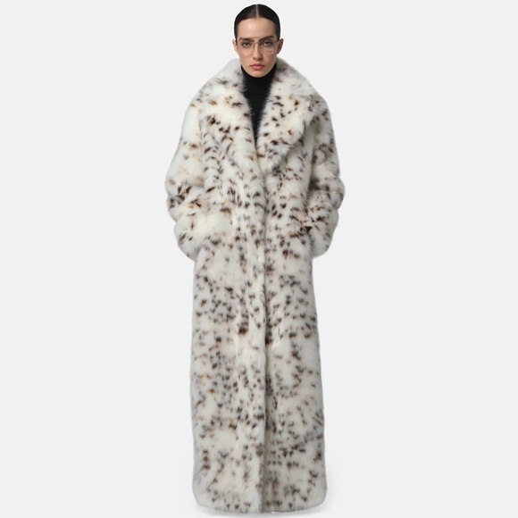 Apparis Jackets & Blazers - Luxury Brand New Apparis Gabrielle Maxi Coat. M size. Snow Leopard Print.